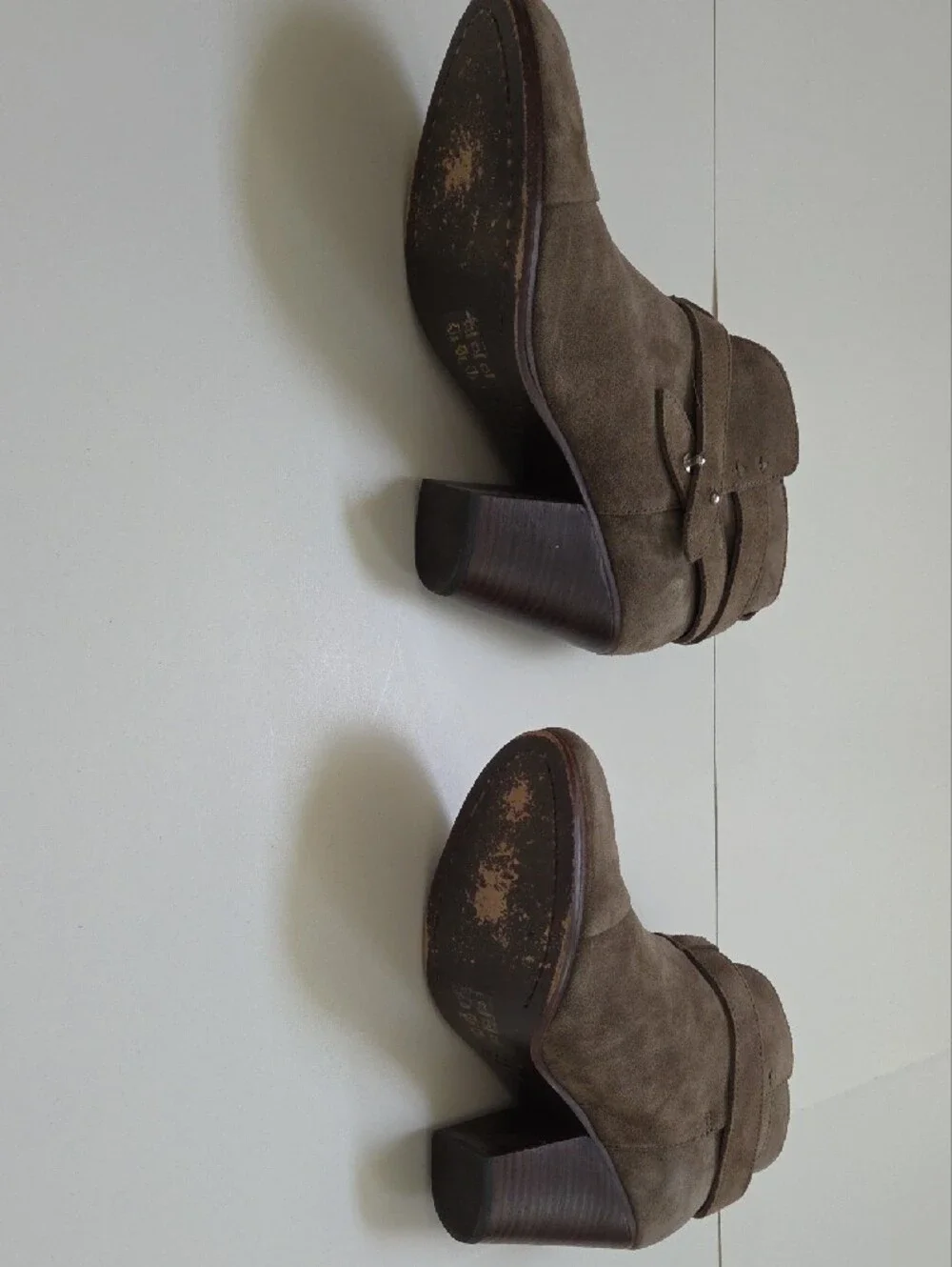 Rag & Bone Suede Taupe Ankle Boots with Buckle Strap